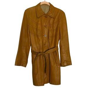 Vintage Tan Leather‎ Jacket